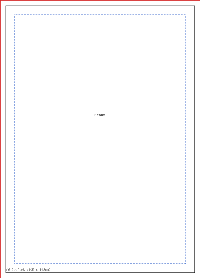 A6 leaflet (105 x 148mm) template preview