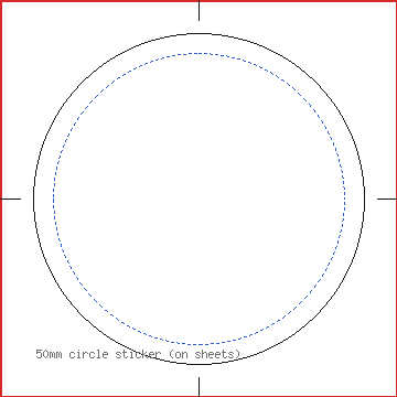 50mm circle sticker (on sheets) template preview