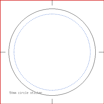 50mm circle sticker template preview